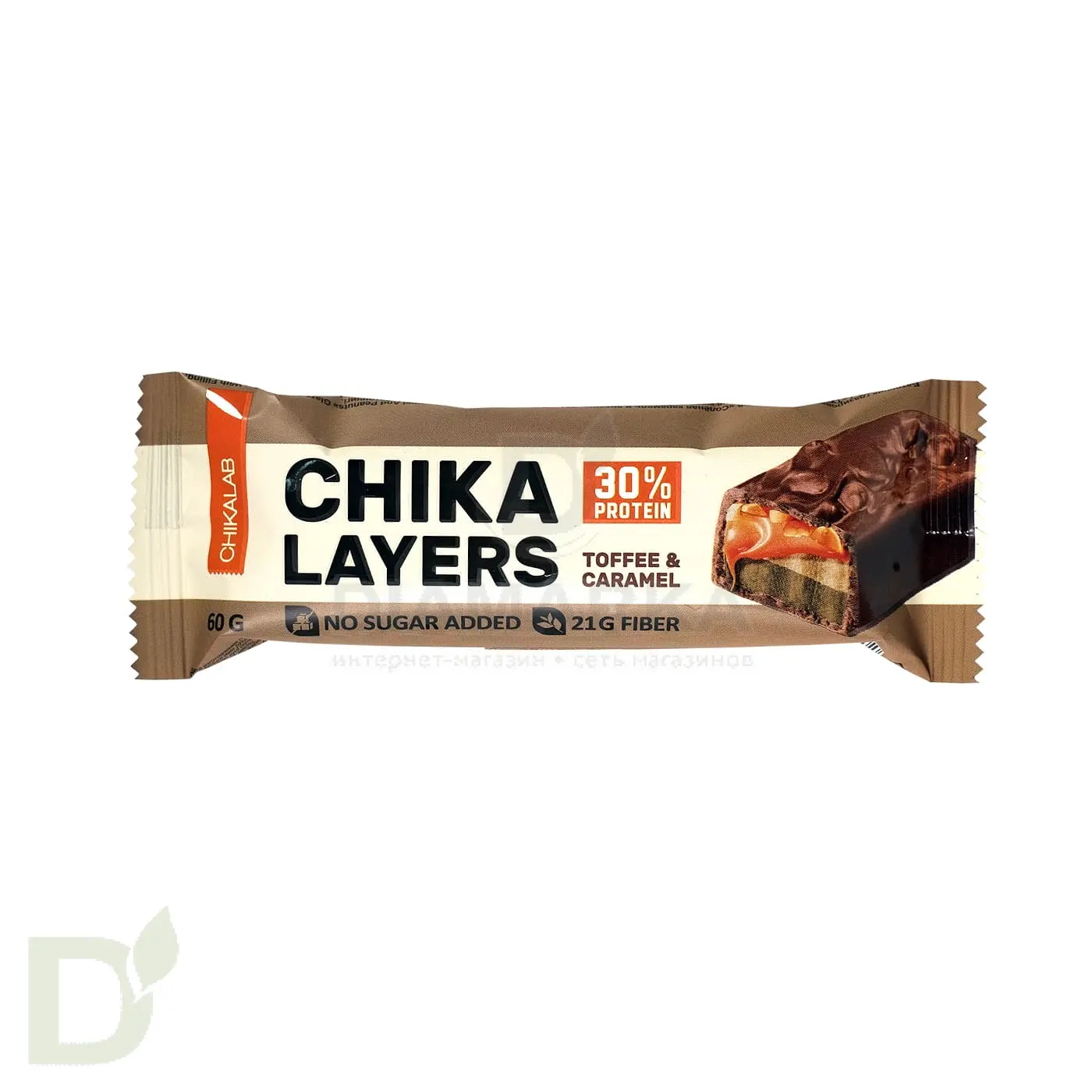 Батончик протеиновый CHIKA LAYERS глазированный Тоффи и Карамель, 60гр. 