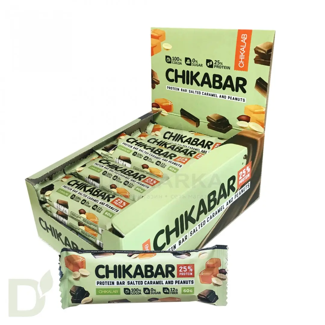 Батончик CHIKALAB глазированный с начинкой Арахис 60гр.